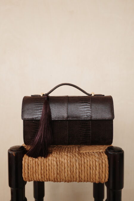 LYNE - DARK CHOCOLATE LIZARD SUEDE